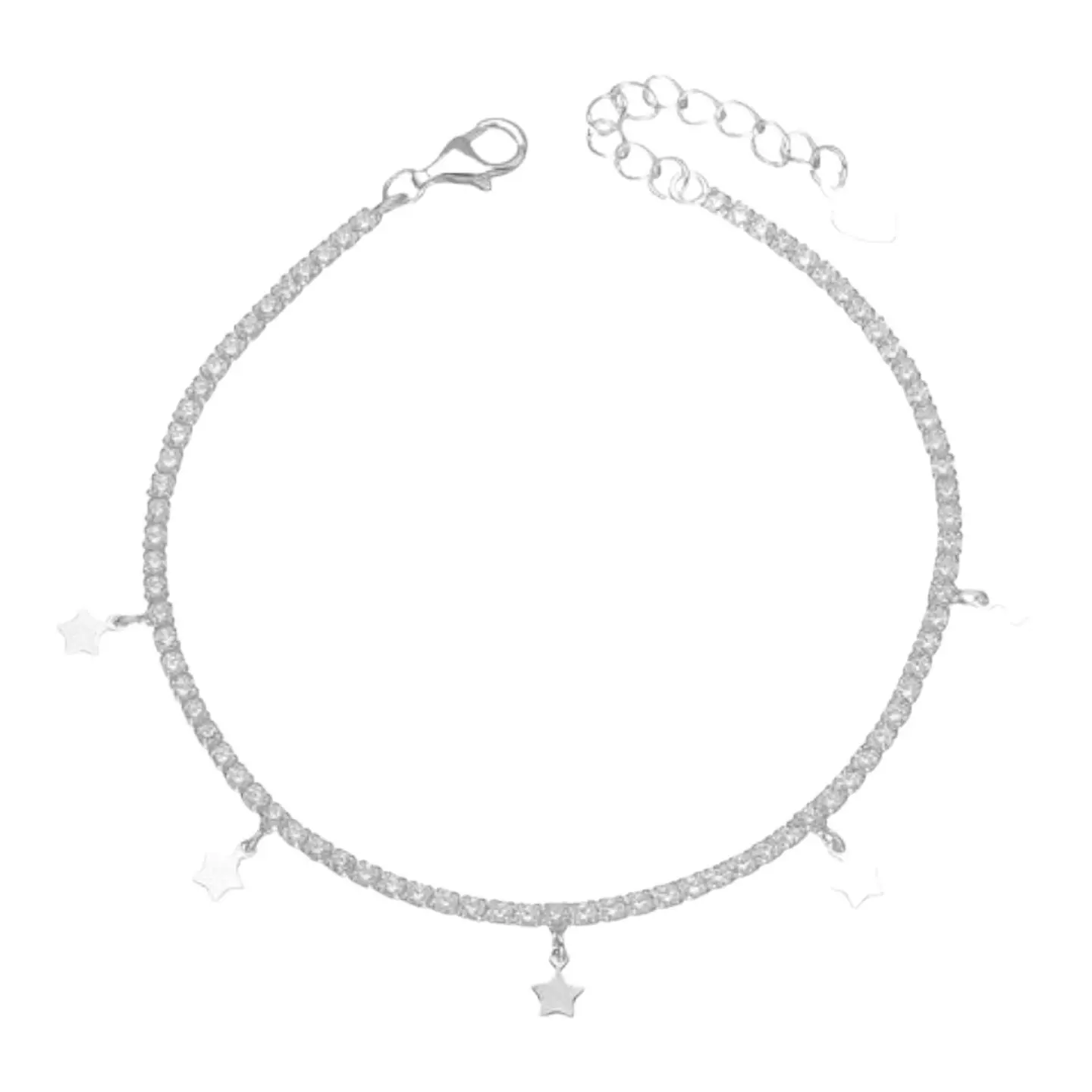 Pulsera estrellas circones tenis de plata 925 1