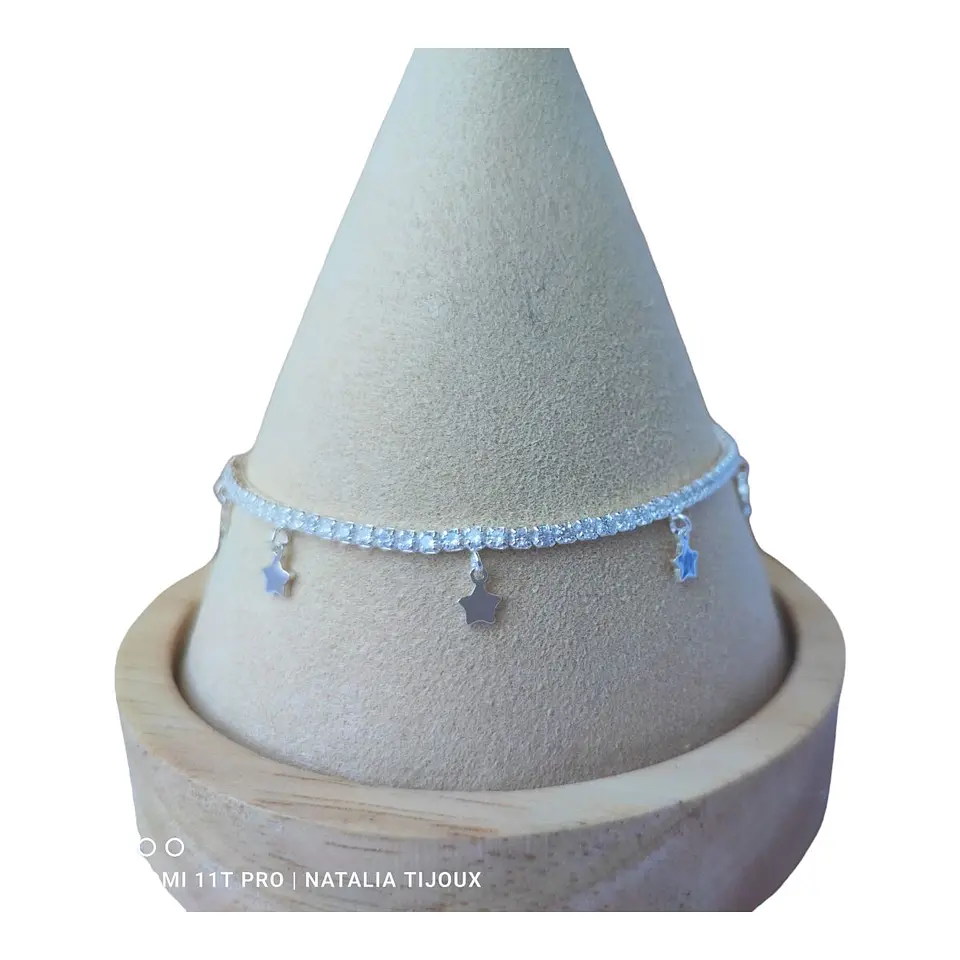 Pulsera estrellas circones tenis de plata 925 2