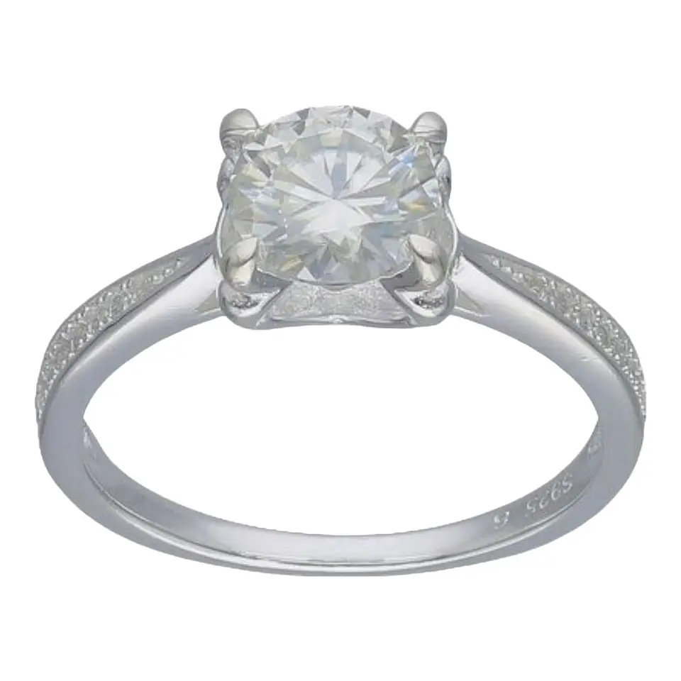 Anillo circones pave solitario de plata 925 1