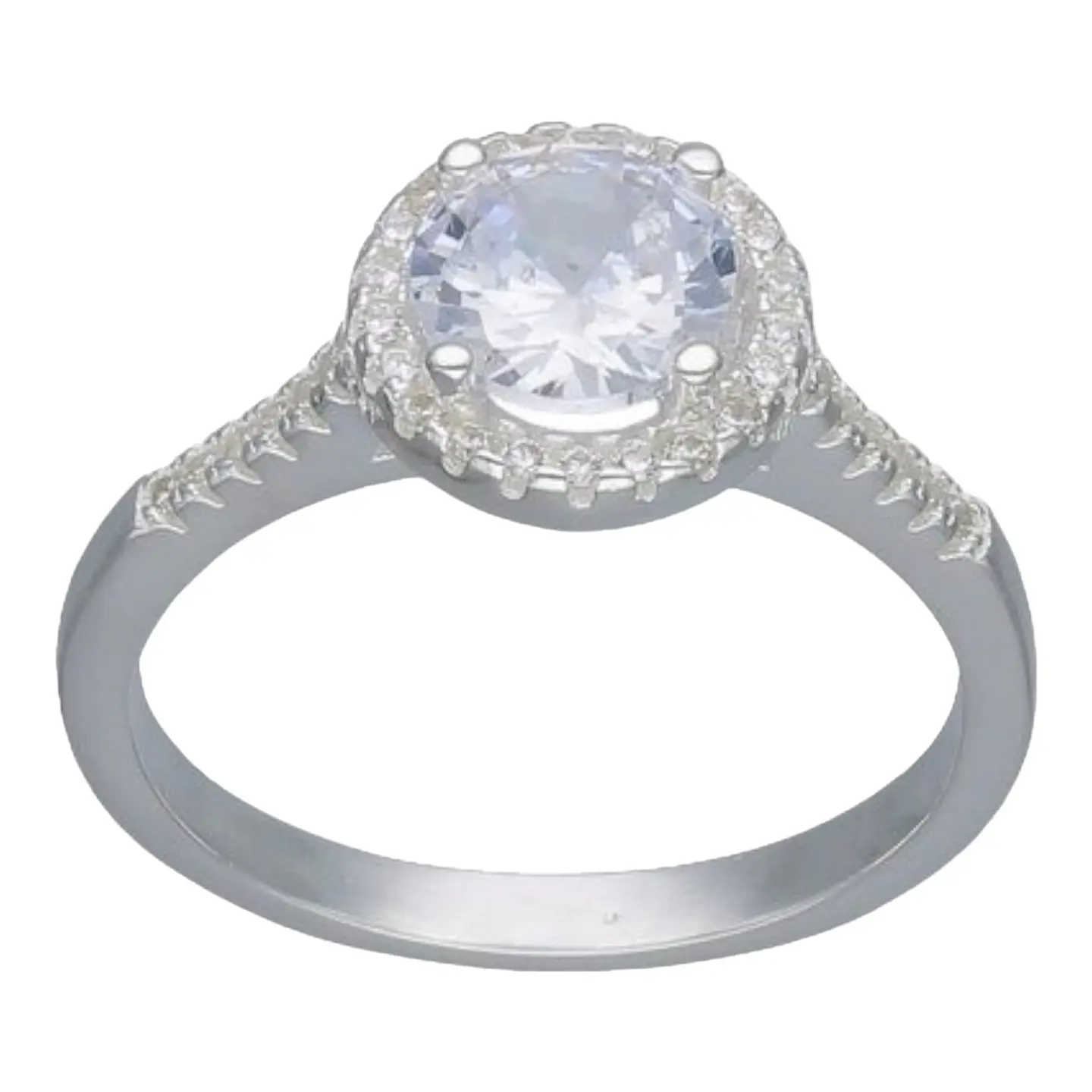 Anillo solitario circones pave de plata 925 1