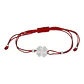 Pulsera hilo rojo ajustable trebol circones de plata 925 - Miniatura 1