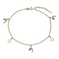 Tobillera estrellas delfines circones de plata 925 bañada en oro 18k - Miniatura 2