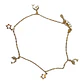 Tobillera estrellas delfines circones de plata 925 bañada en oro 18k - Miniatura 3