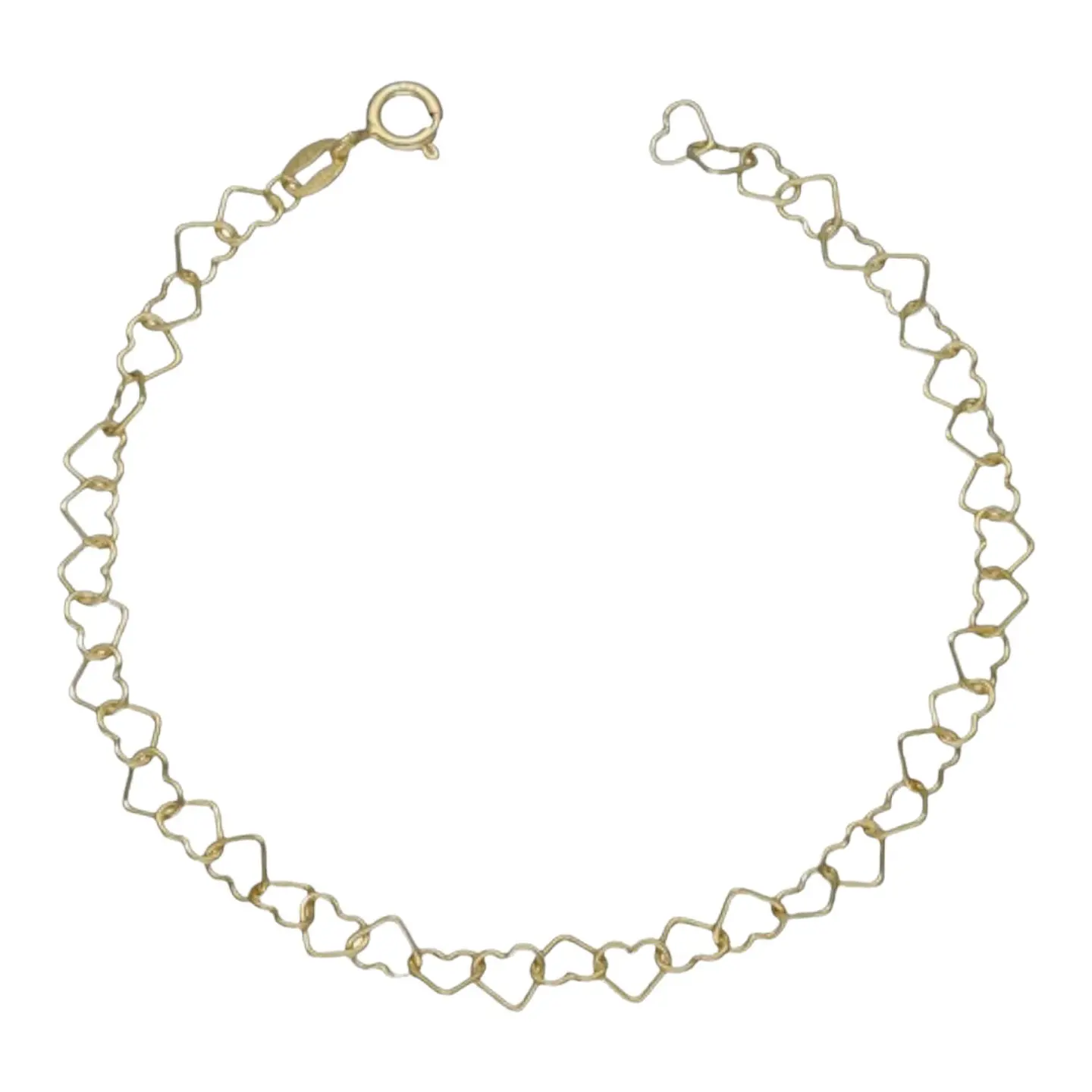 Pulsera corazones entrelazados de plata 925 bañada en oro de 18 k 2