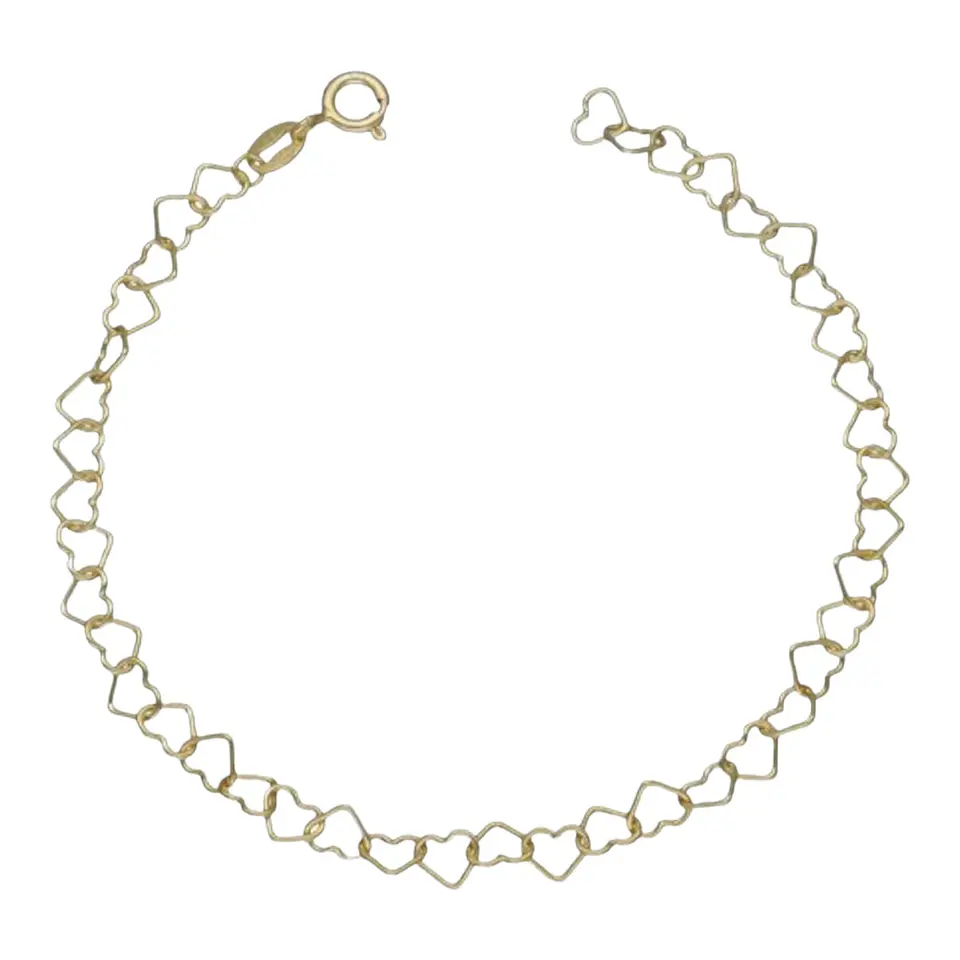 Pulsera corazones entrelazados de plata 925 bañada en oro de 18 k 2