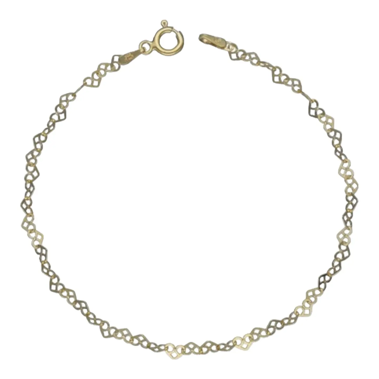 Pulsera corazones de plata 925 bañado en plata de 18 k 2