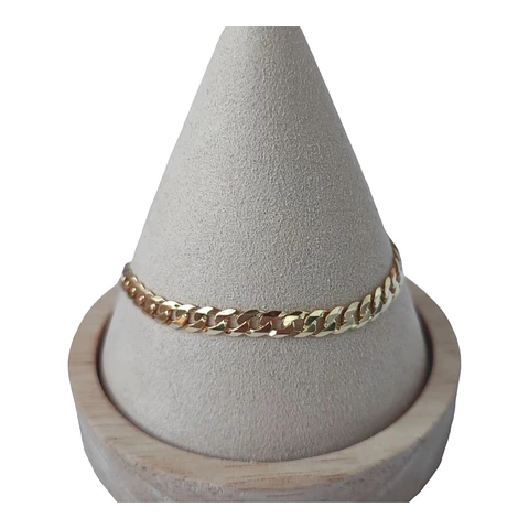 Pulsera grumet hombre de plata 925 bañada en oro de 18 k