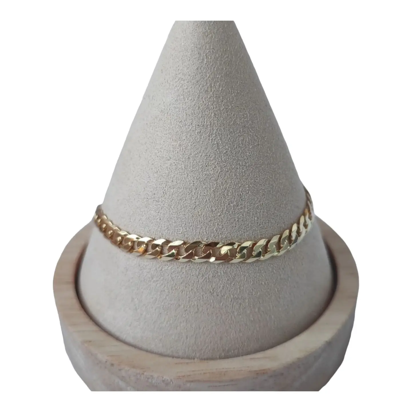 Pulsera grumet hombre de plata 925 bañada en oro de 18 k 1