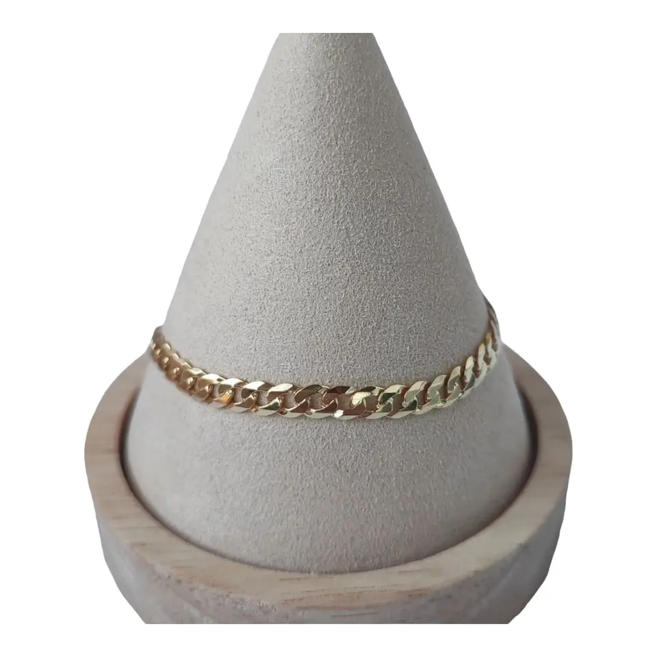 Pulsera grumet hombre de plata 925 bañada en oro de 18 k 1