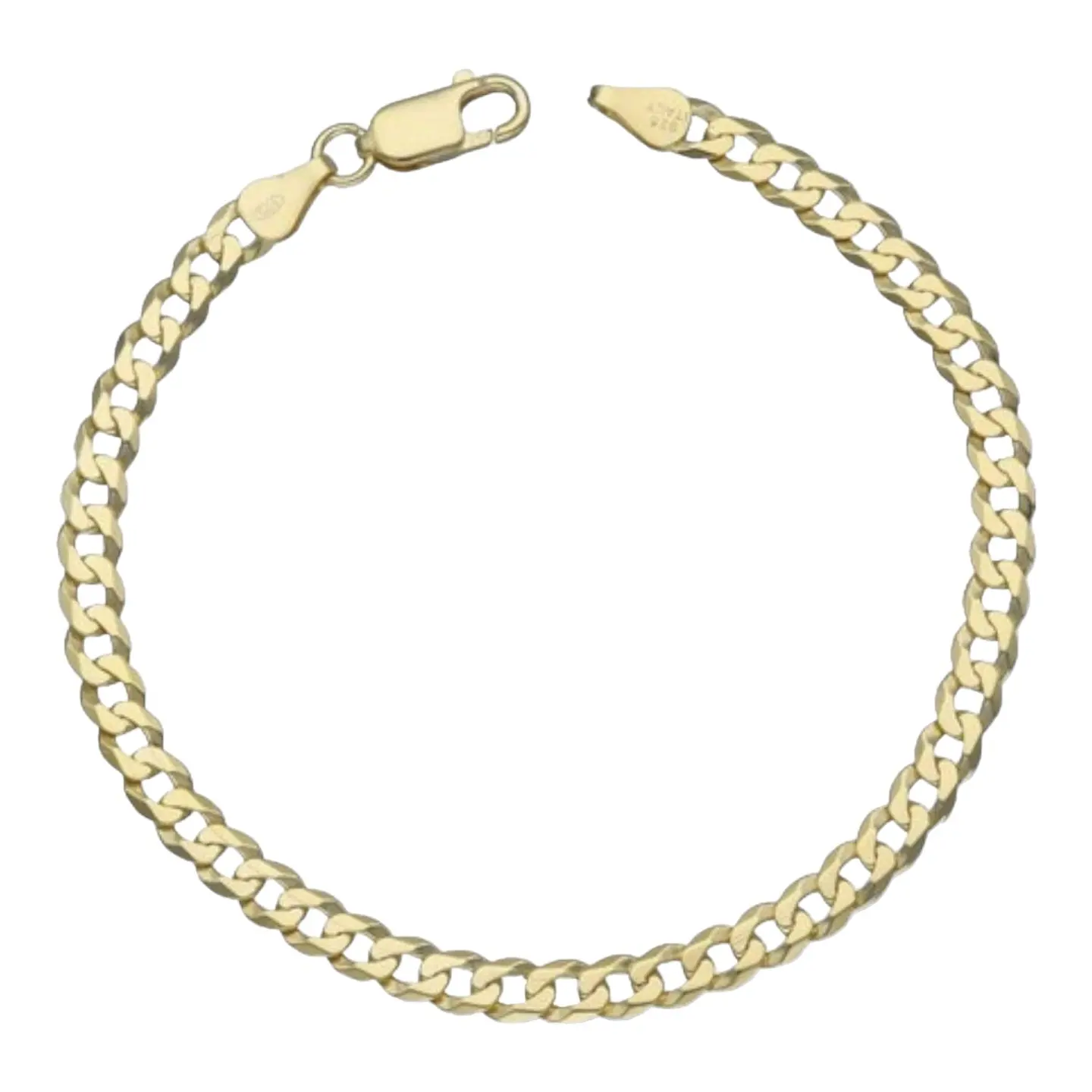 Pulsera grumet hombre de plata 925 bañada en oro de 18 k 2