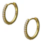 Aro argollas huggie circones 12 mm de plata 925 bañado en oro de 18 k - Miniatura 1
