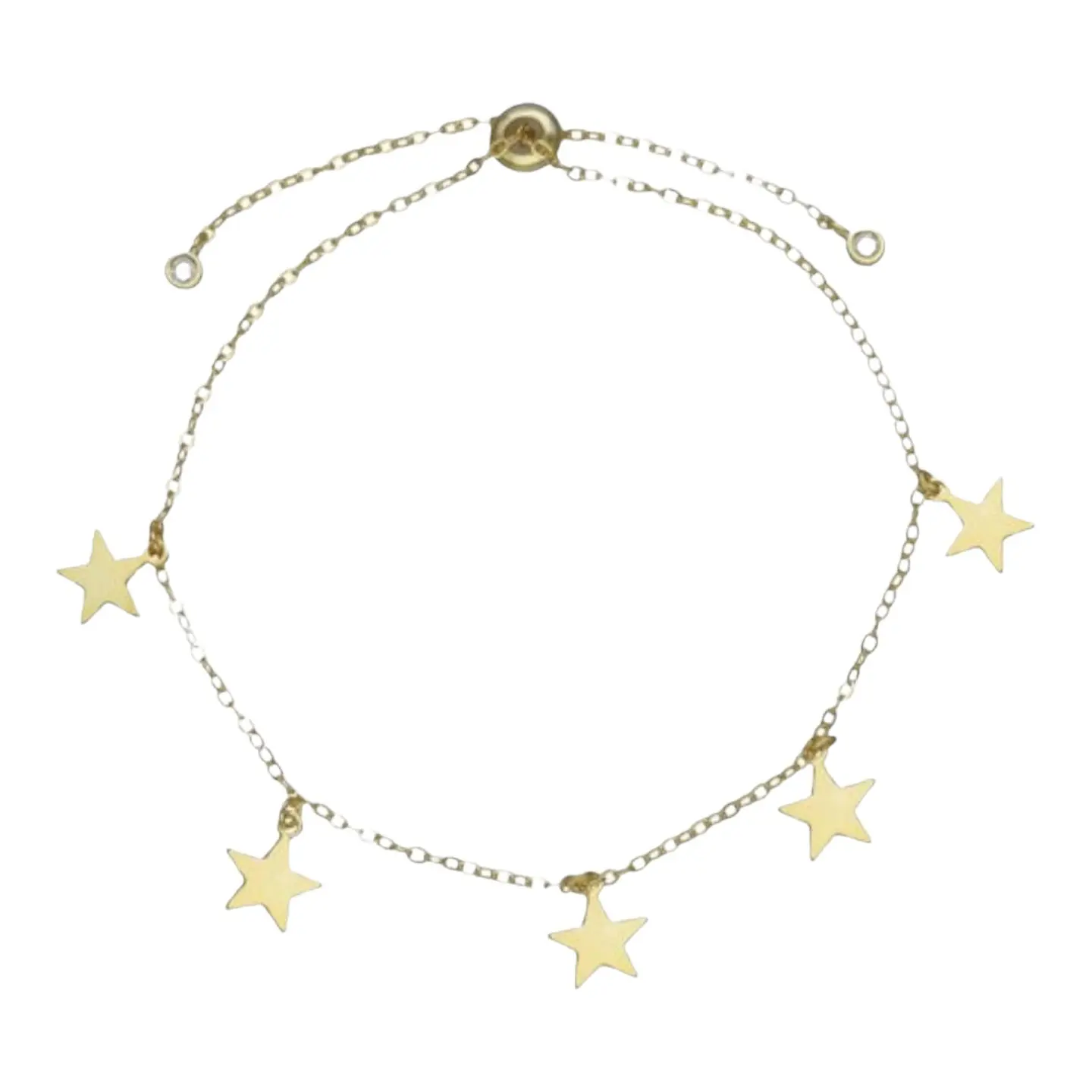 Pulsera ajustable estrellas circones de plata 925 bañada en oro 18 k 1