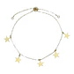Pulsera ajustable estrellas circones de plata 925 bañada en oro 18 k - Miniatura 1