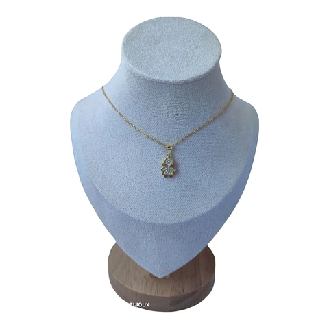 Collar niña circones de plata 925 bañada en oro de 18 k