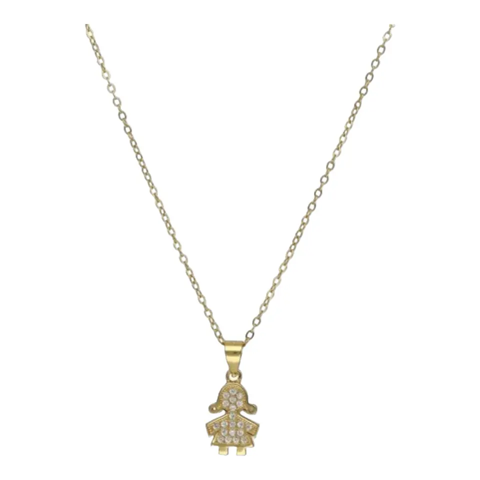 Collar niña circones de plata 925 bañada en oro de 18 k 2