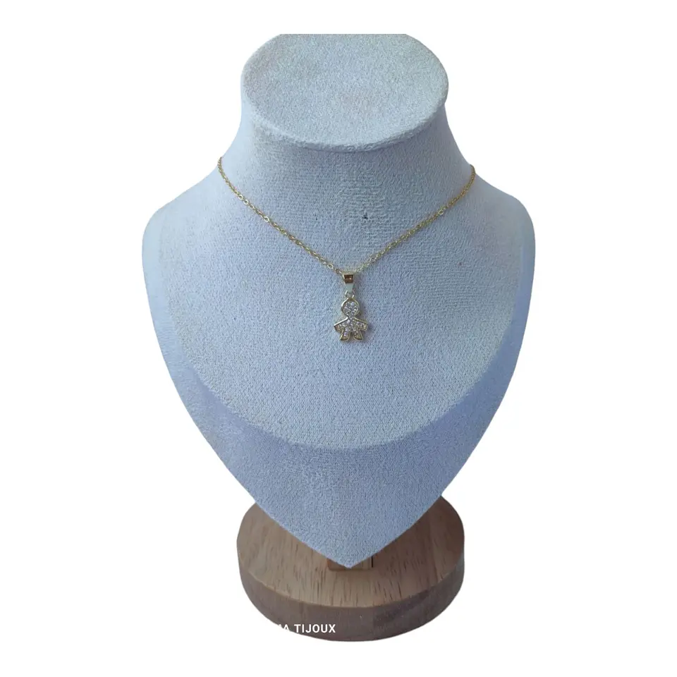 Collar niño circones de plata 925 bañado en oro 925 1