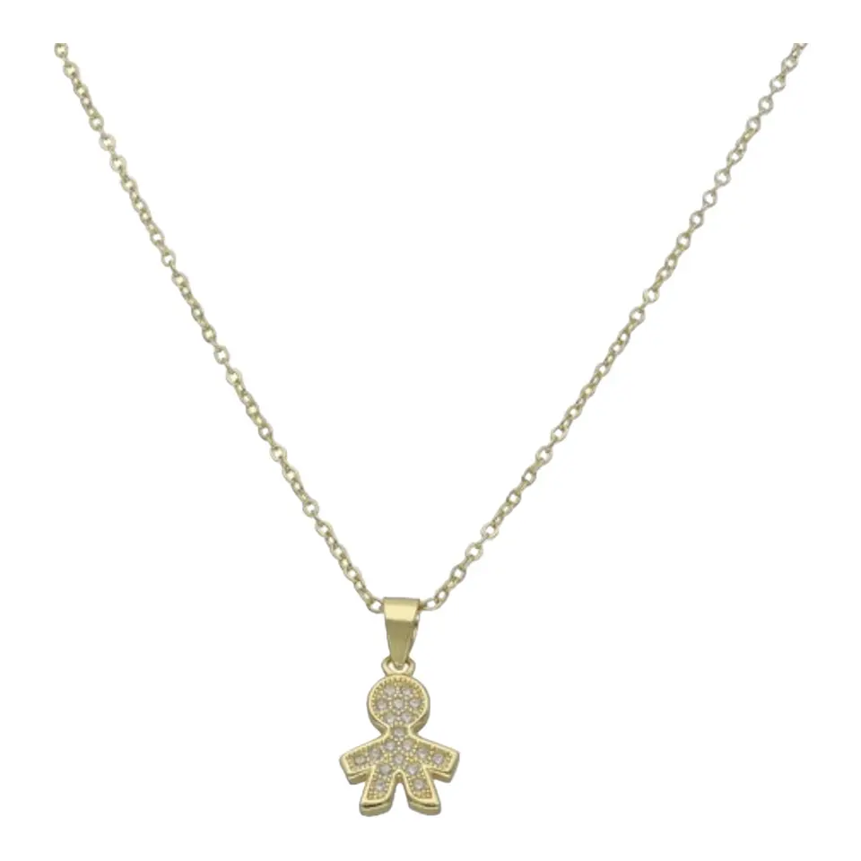 Collar niño circones de plata 925 bañado en oro 925 2