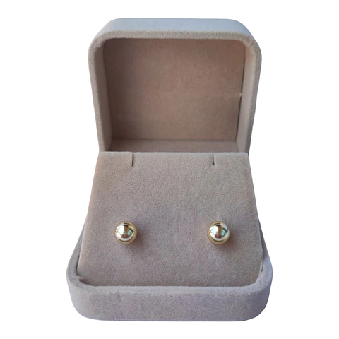 Aro esfera 8 mm de plata 925 bañados en oro 18 k