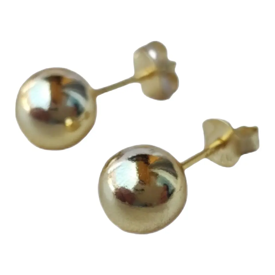 Aro esfera 8 mm de plata 925 bañados en oro 18 k 2