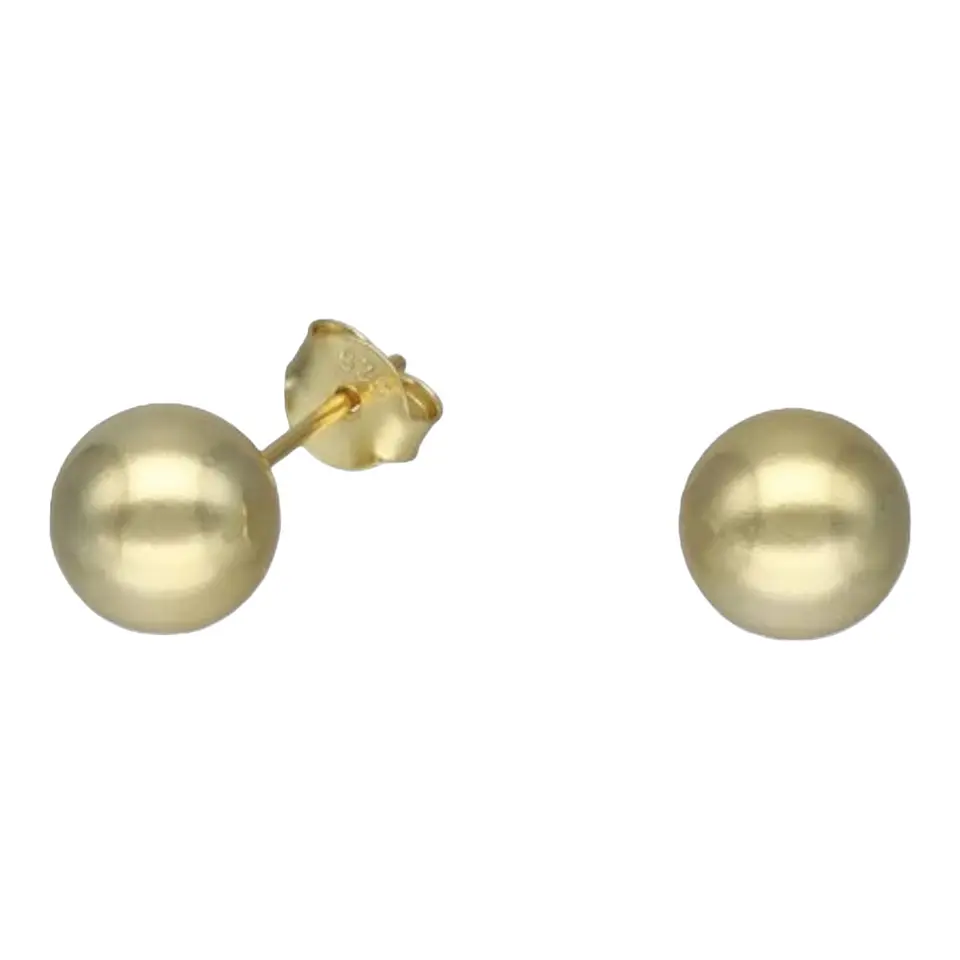 Aro esfera 8 mm de plata 925 bañados en oro 18 k 3