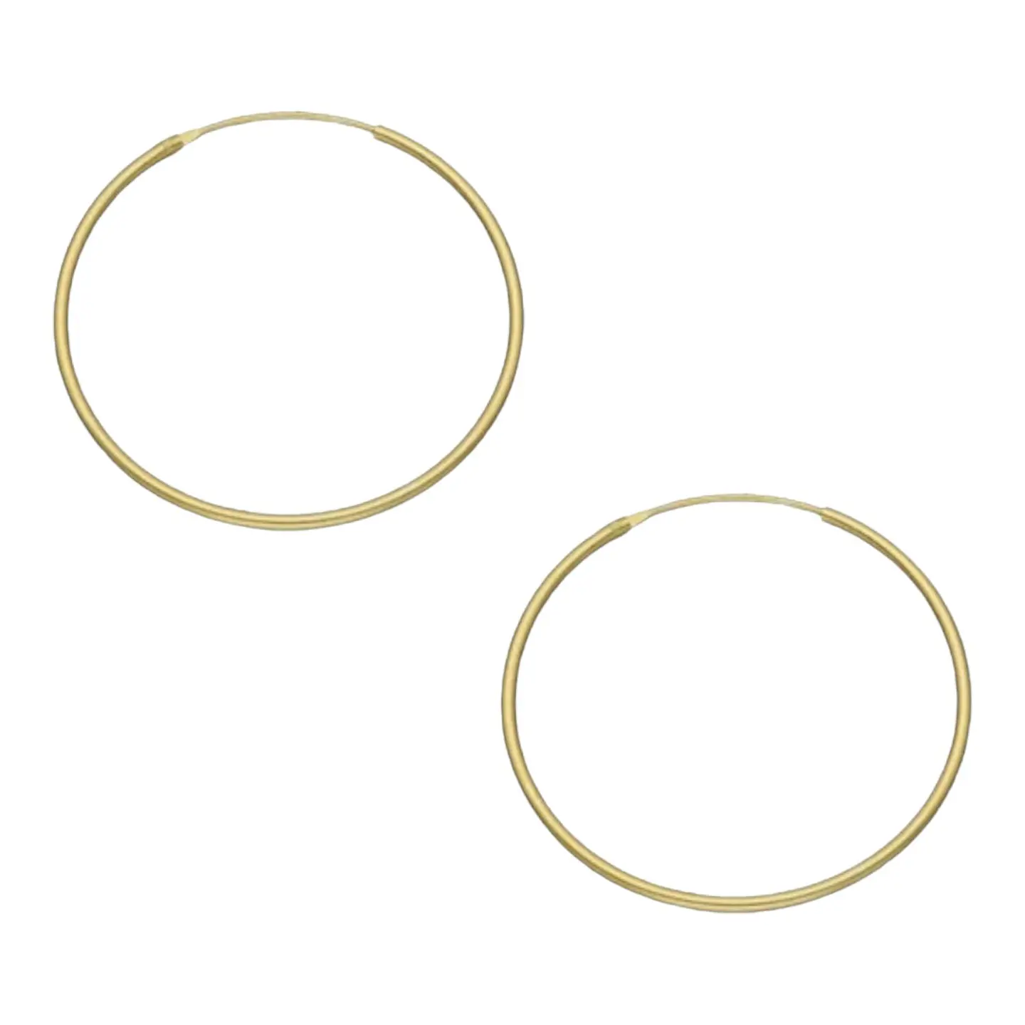 Aros argolla lisa 35 mm de plata 925 bañados en oro de 18 k 2