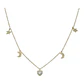 Collar media luna estrella corazón circones de plata 925 baño oro 18k - Miniatura 2