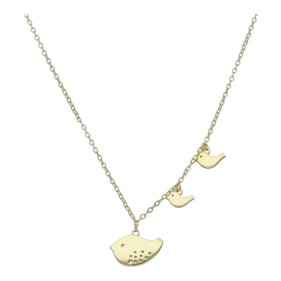 Collar familia mama 2 hijos de plata 925 bañado en oro de 18 k 2