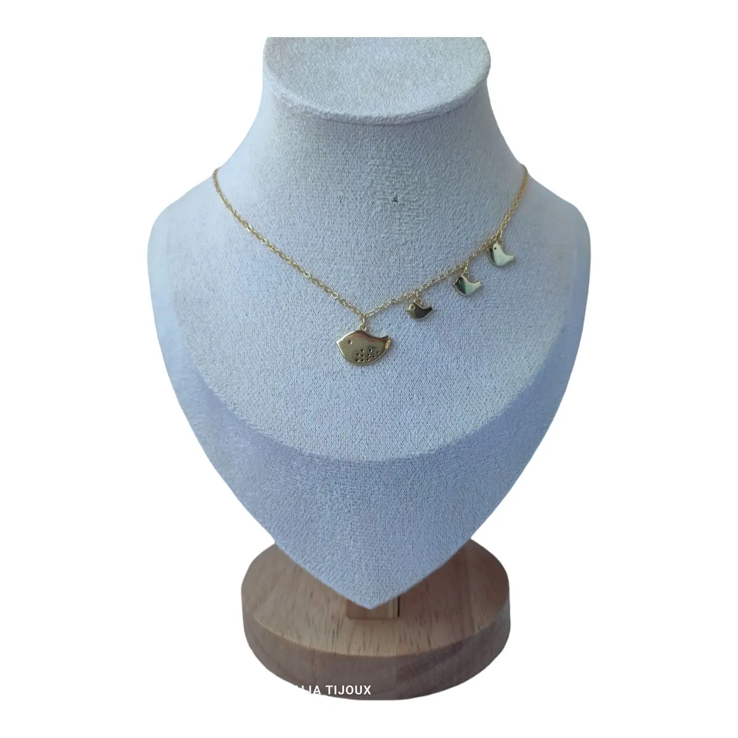 Collar familia mama 3 hijos de plata 925 bañado en oro de 18 k 1