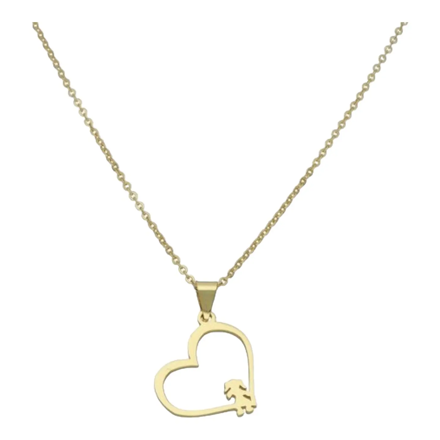 Collar corazón niña de plata 925 bañado en oro 18 k 2