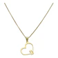 Collar corazón niña de plata 925 bañado en oro 18 k - Miniatura 2