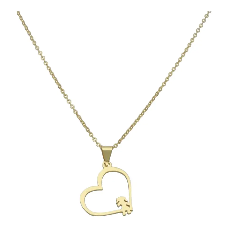 Collar corazón niña de plata 925 bañado en oro 18 k 2