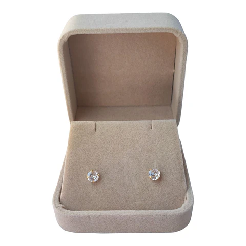 Aro circón 6 mm de plata 925 bañado en oro de 18 k