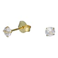 Aro circón 6 mm de plata 925 bañado en oro de 18 k - Miniatura 2