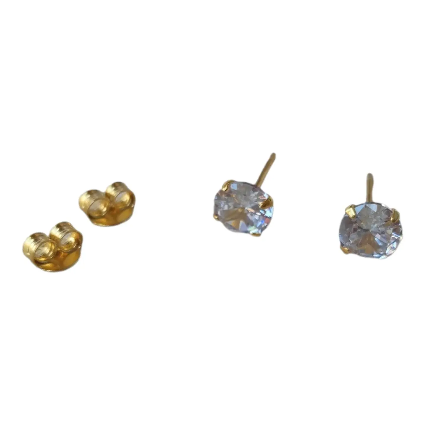Aro circón 6 mm de plata 925 bañado en oro de 18 k 3