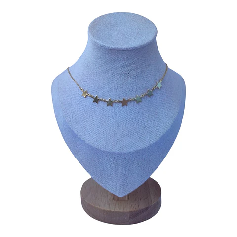 Collar estrella de plata 925 bañado en oro de 18 k