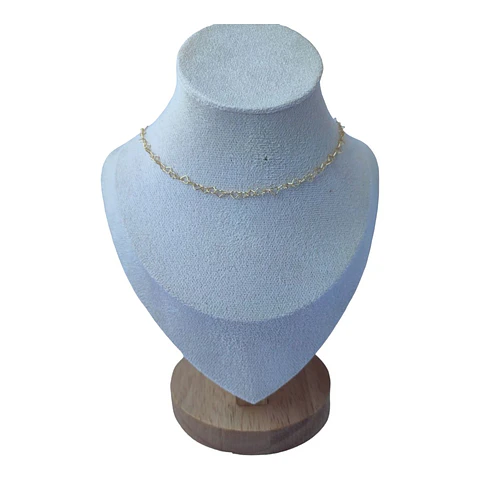 Collar choker ajustable corazones de plata 925 bañado en oro de 18 k