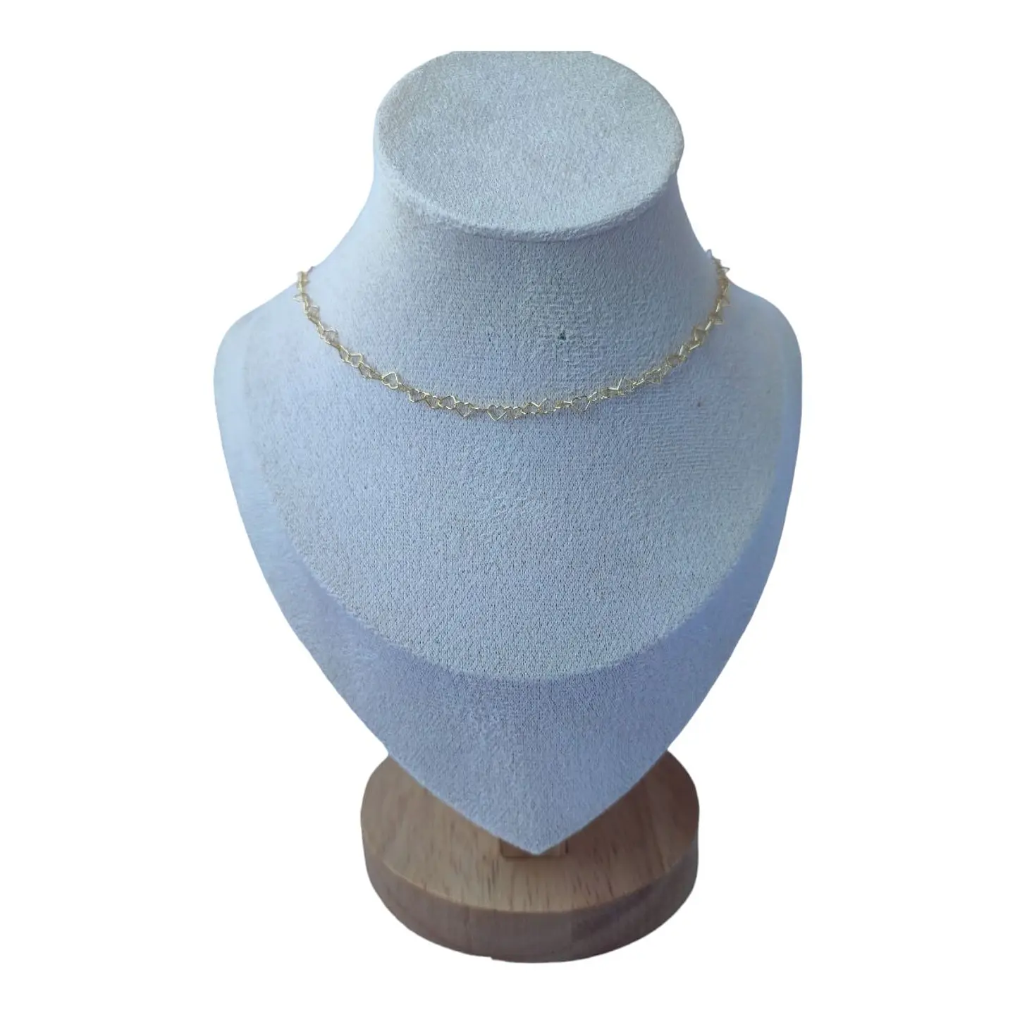 Collar choker ajustable corazones de plata 925 bañado en oro de 18 k 1