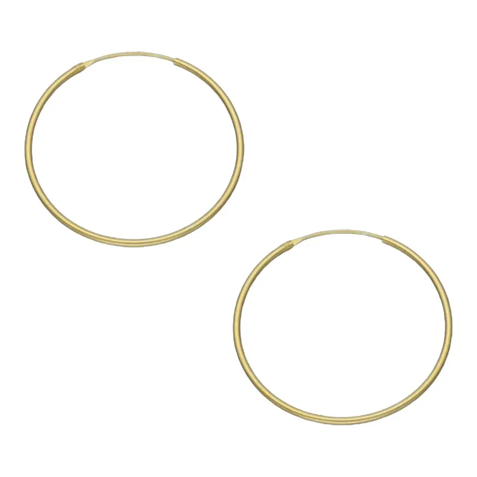 Aros argolla lisa 50 mm de plata 925 bañadas en oro de 18 k 1