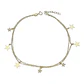 Tobillera doble estrellas circones de plata 925 bañada en oro 18 k - Miniatura 2