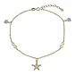 Tobillera infinitos estrella circones de plata 925 bañada en oro 18 k - Miniatura 2