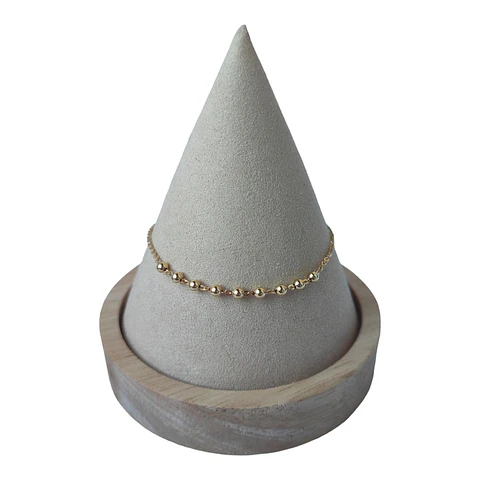Pulsera tradicional esferas de plata 925 bañada en oro de 18 k