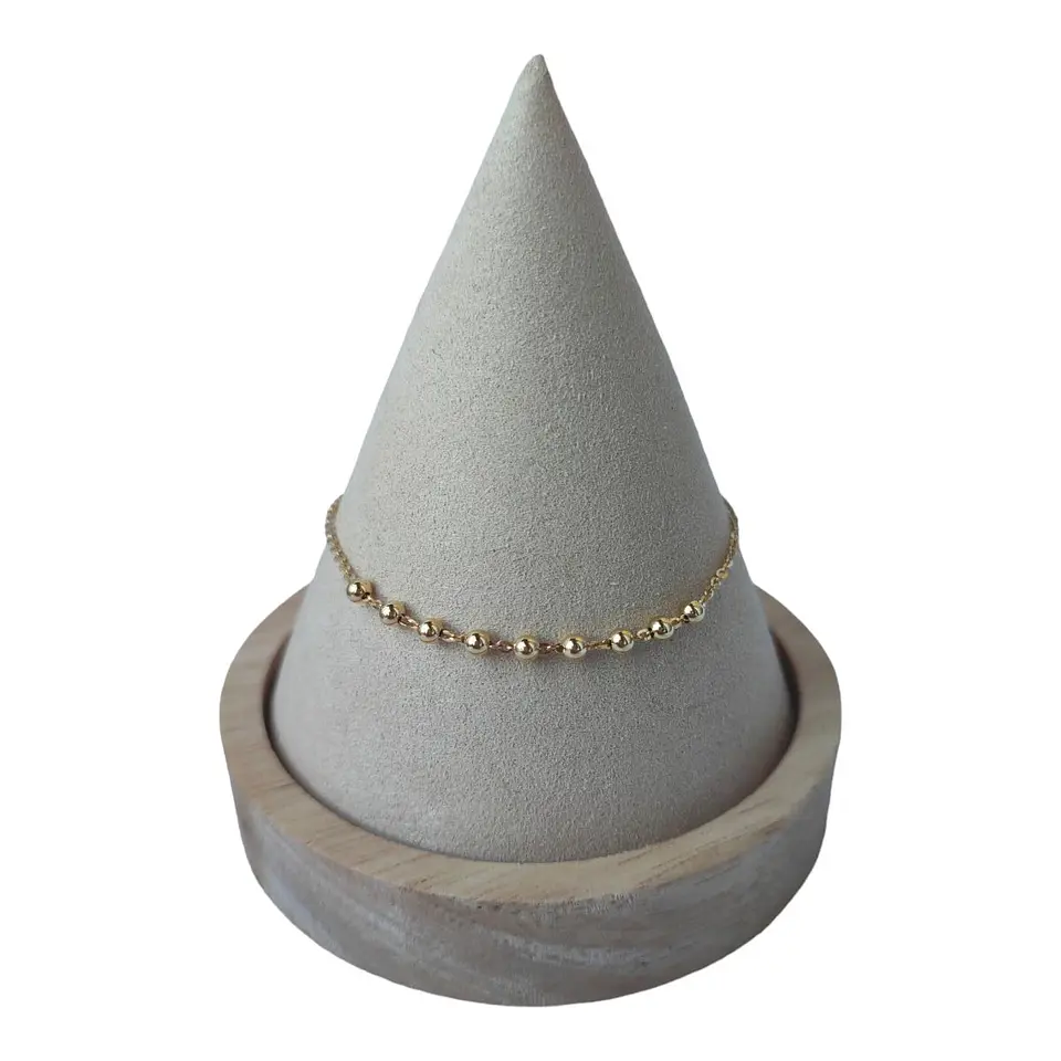 Pulsera tradicional esferas de plata 925 bañada en oro de 18 k 1