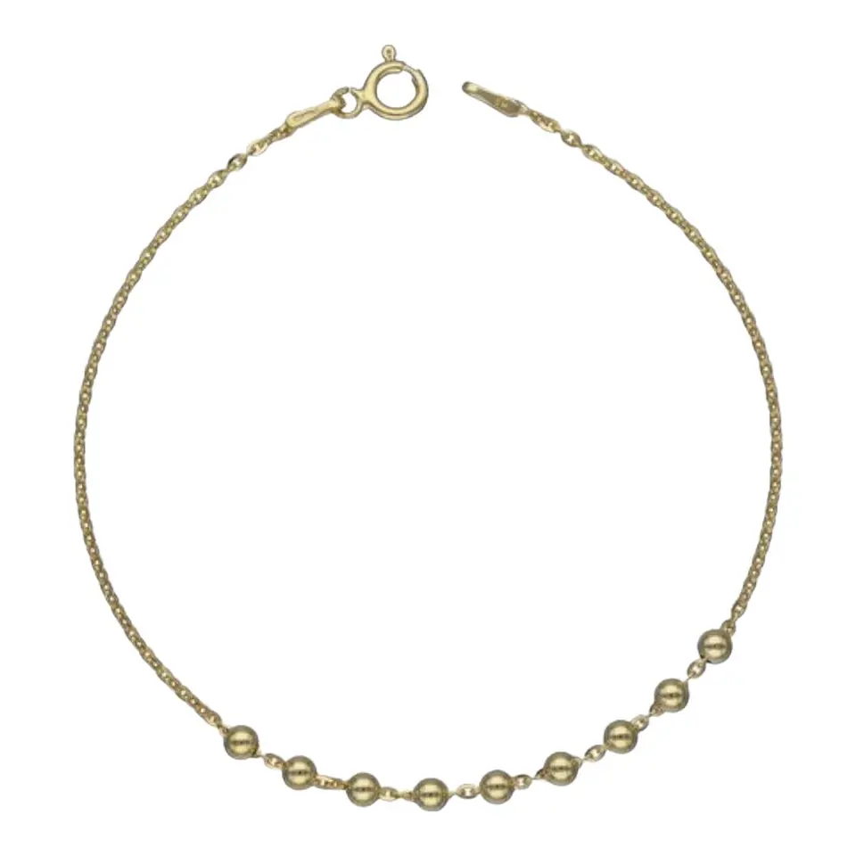 Pulsera tradicional esferas de plata 925 bañada en oro de 18 k 2