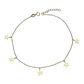 Tobillera estrellas de plata 925 bañada en oro de 18 k - Miniatura 2
