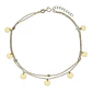 Tobillera doble circulos circones de plata 925 bañada en oro de 18 k - Miniatura 2