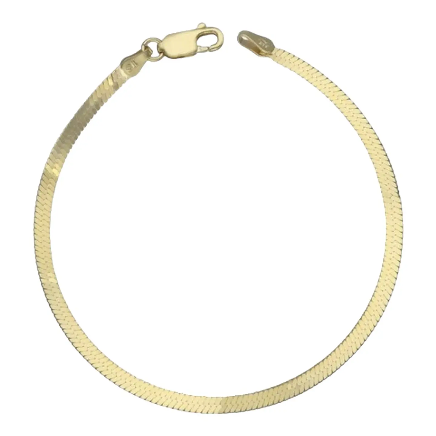 Pulsera cinta de plata 925 bañada en oro de 18 k 2