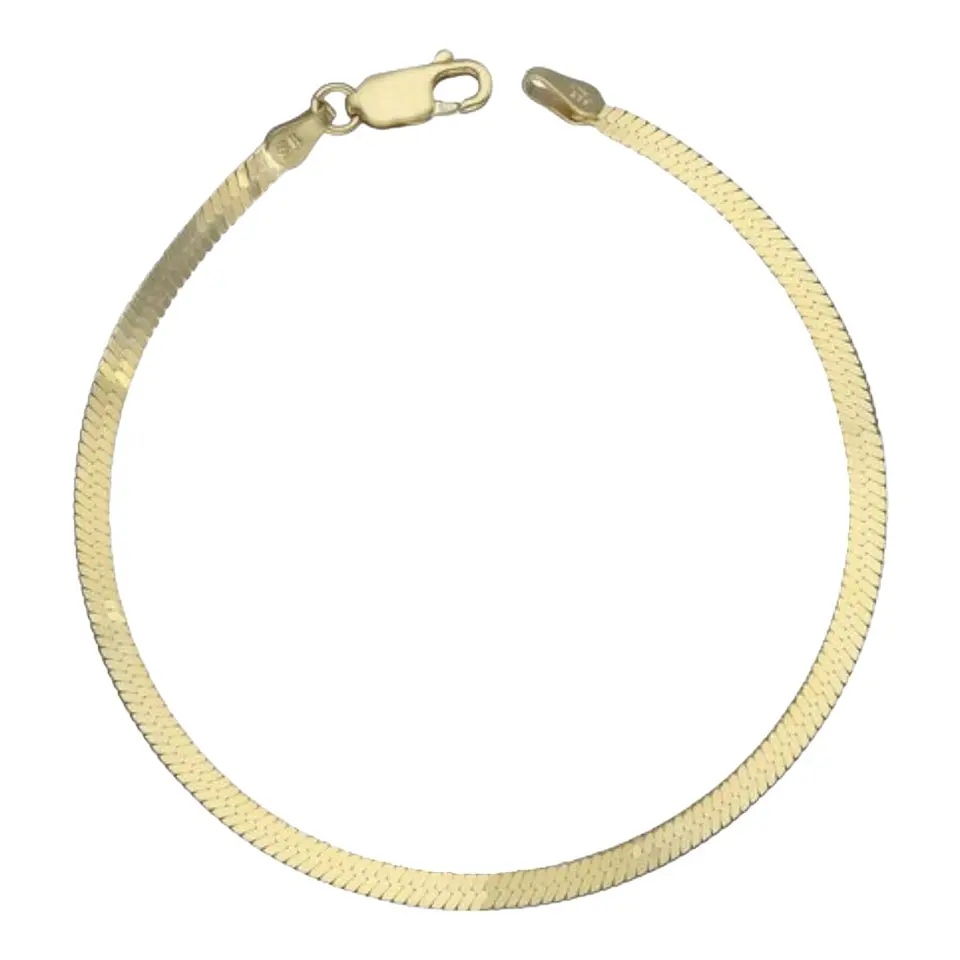 Pulsera cinta de plata 925 bañada en oro de 18 k 2