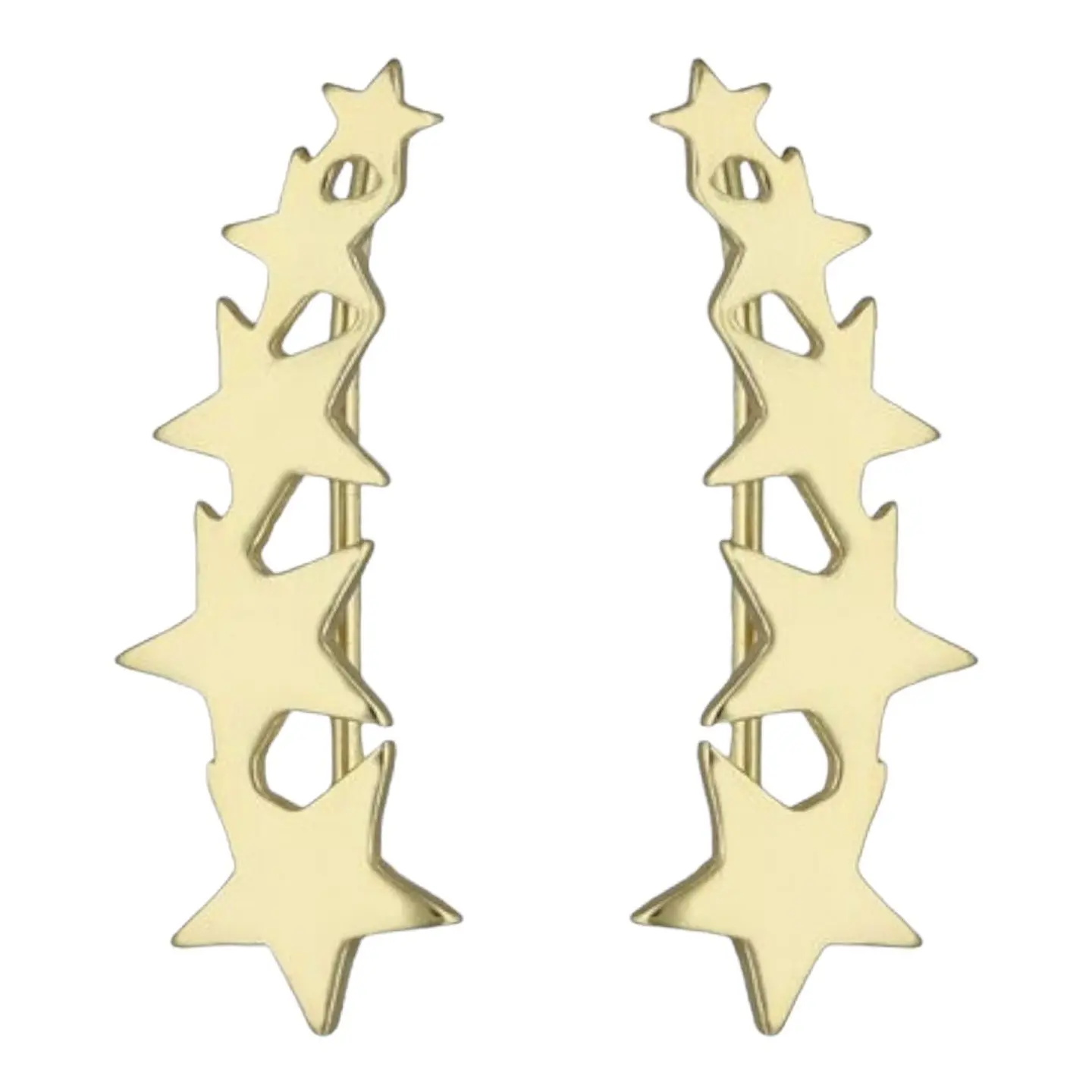 aro trepador estrellas de plata 925 bañado en oro de 18 k 1