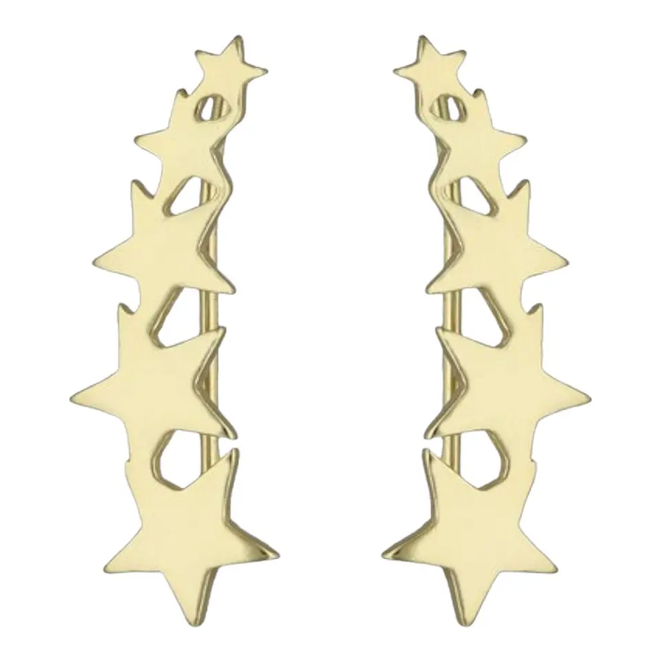 aro trepador estrellas de plata 925 bañado en oro de 18 k 1