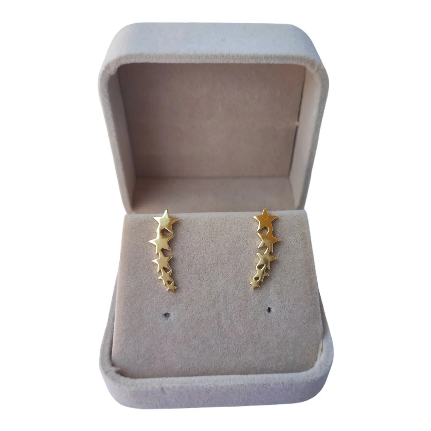 aro trepador estrellas de plata 925 bañado en oro de 18 k 2